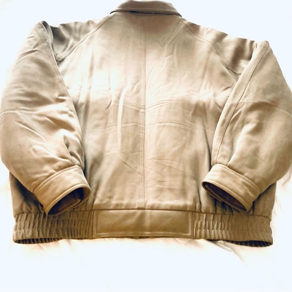 CYPRESS GROVE Short Oversized Trench Coat, Bomber Jacket Silk Gaberdine, tan - Picture 7 of 10